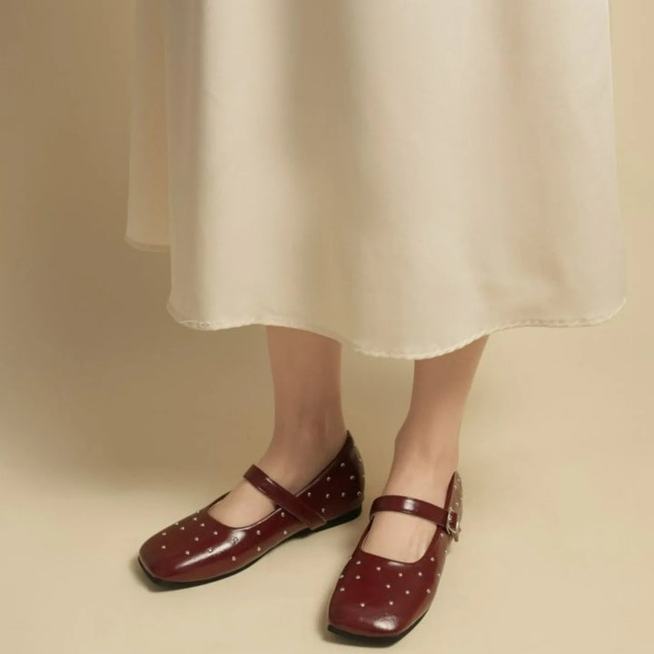 Studded Buckle Strap Mary Janes