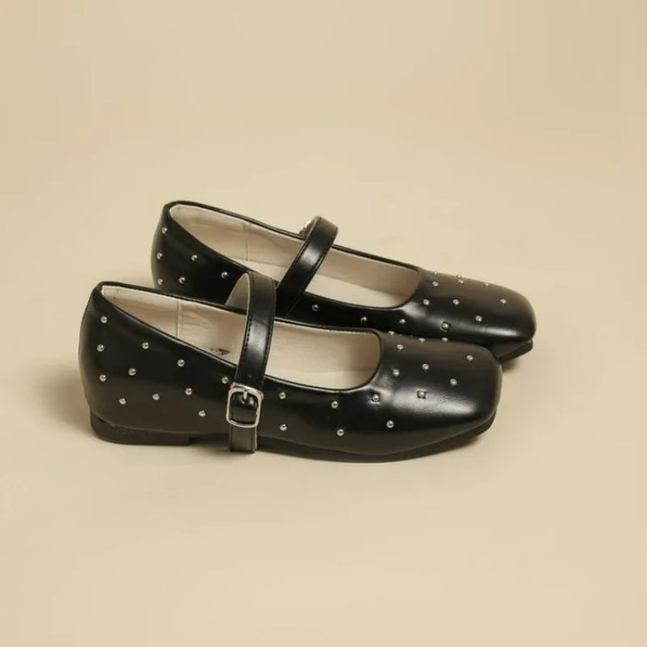 Studded Buckle Strap Mary Janes