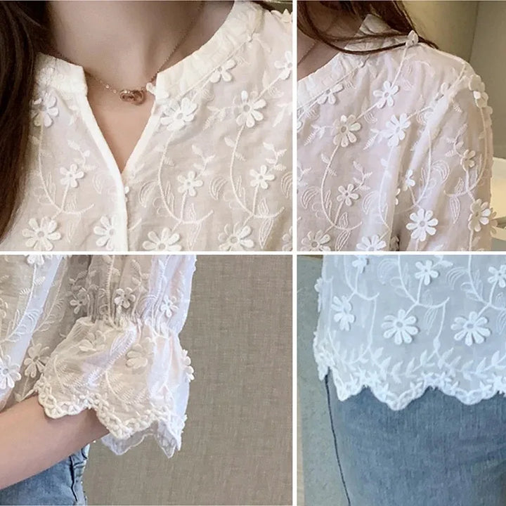 Embroided Floral Blouse