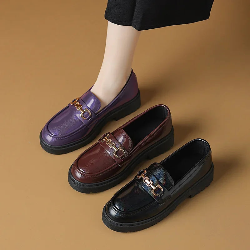 British Style Thick Bottom Flat Shoes