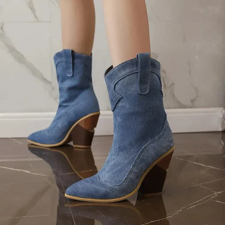 Block Heel Western Boots
