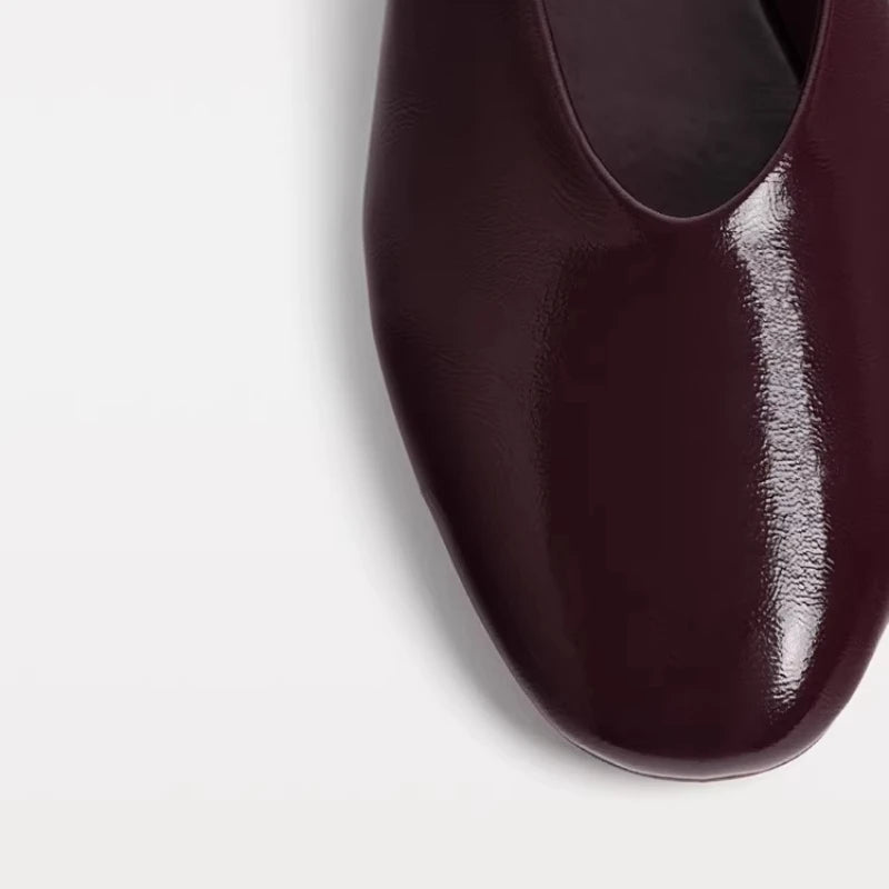 Red Buckle Strap Shoes