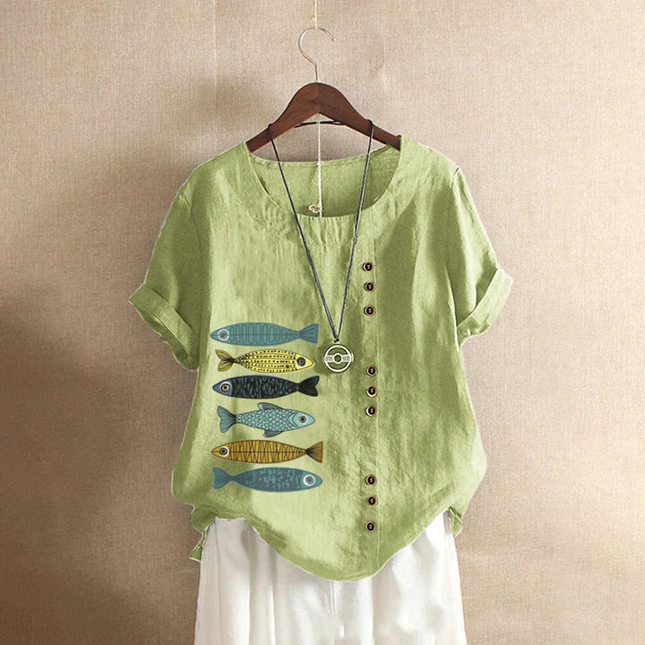 Button Printed T-shirt