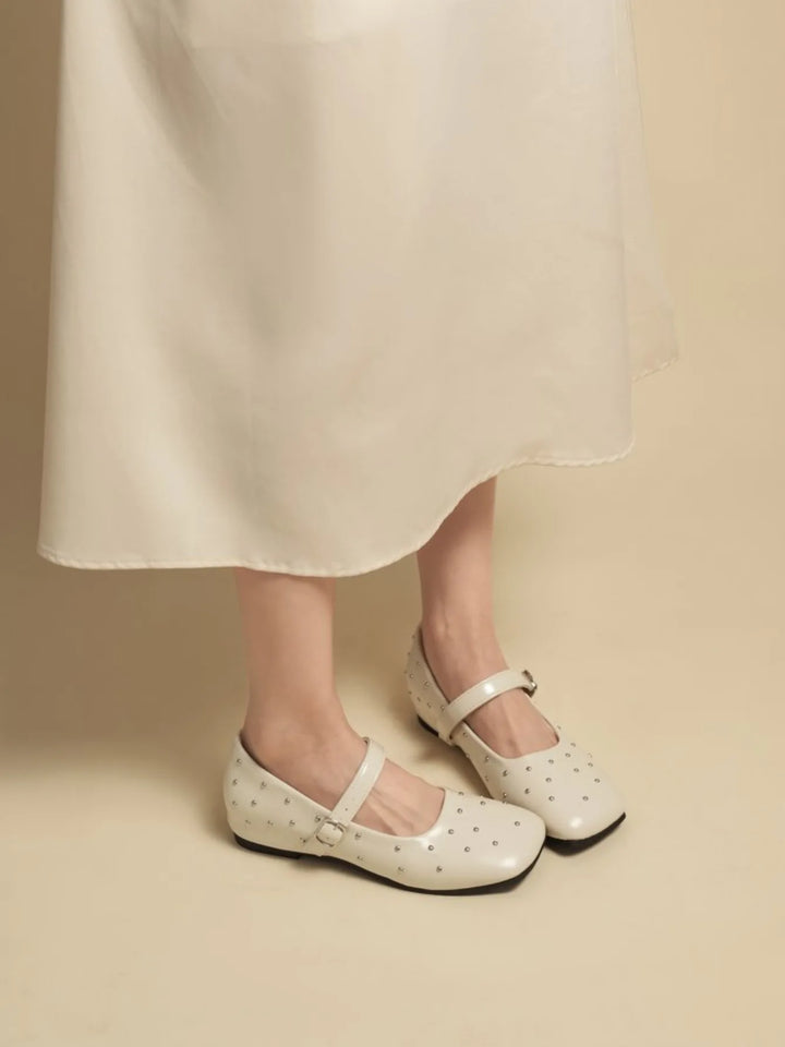 Studded Buckle Strap Mary Janes