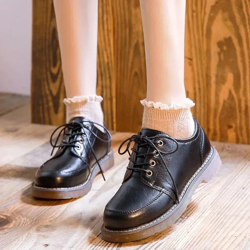 Round Toe Retro Oxford Shoes