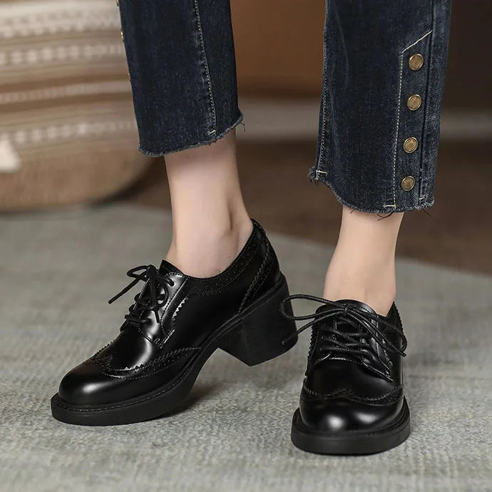 Chunky Heel Brogue Shoes