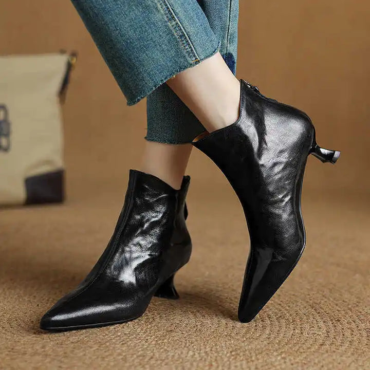 Vintage Pointed Toe Women Ankle Boots
