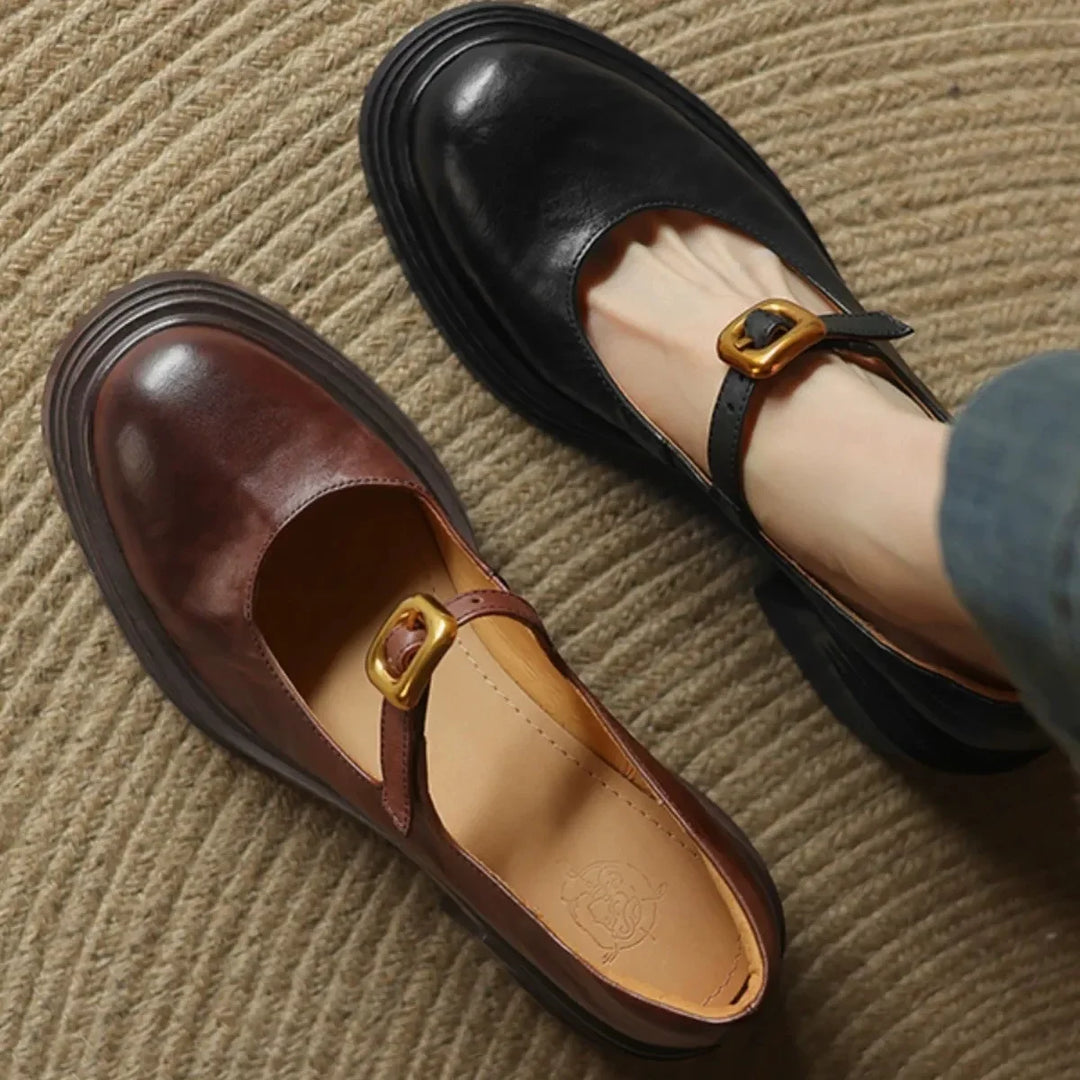 Retro Style Buckle Strap Mary Janes