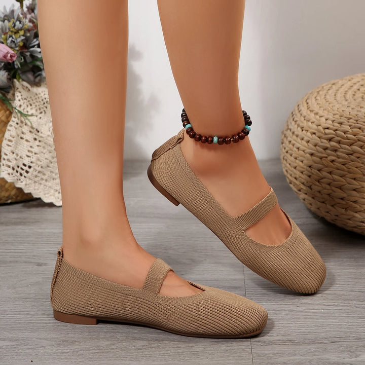 Low-Cut Flat Mary Jane Walking Shoes
