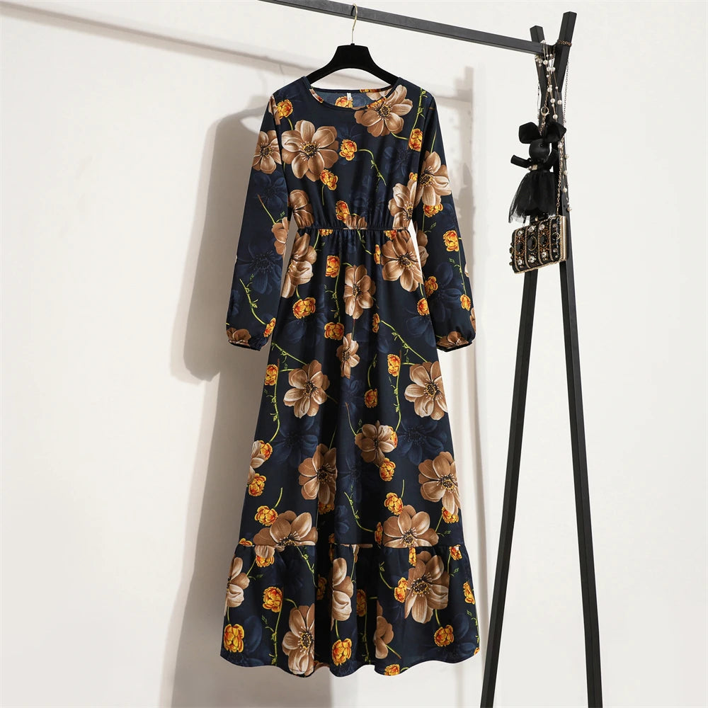 O-neck Long Sleeve Dress