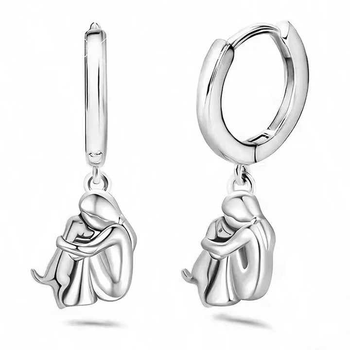 Two Tone Cute Dog Earrings
