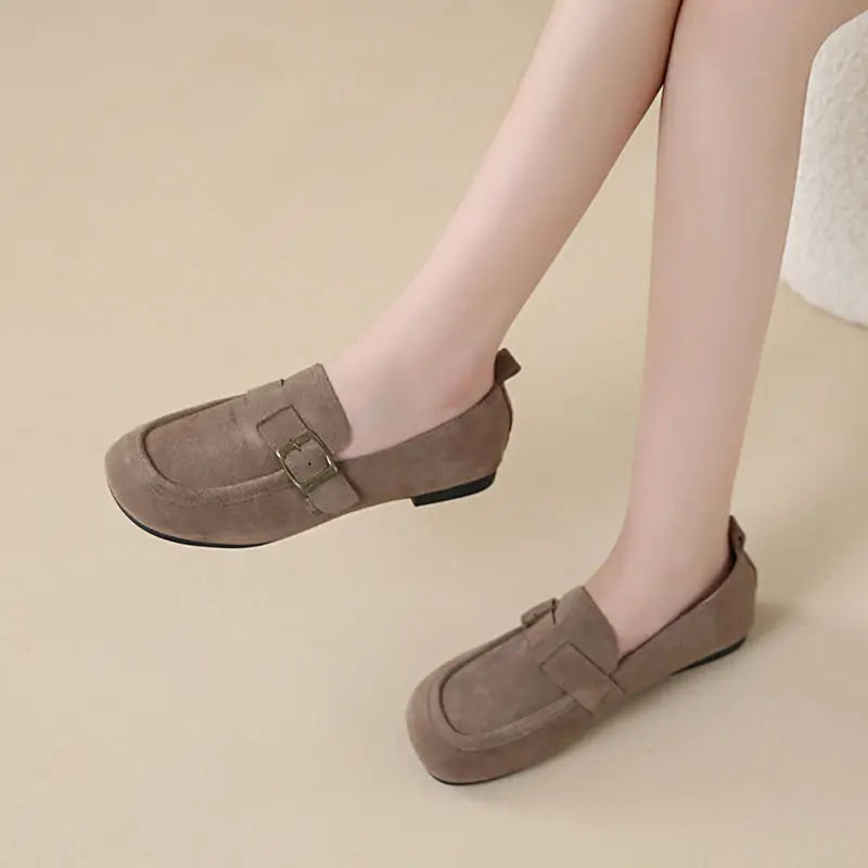 Square Toe Bucket Flats