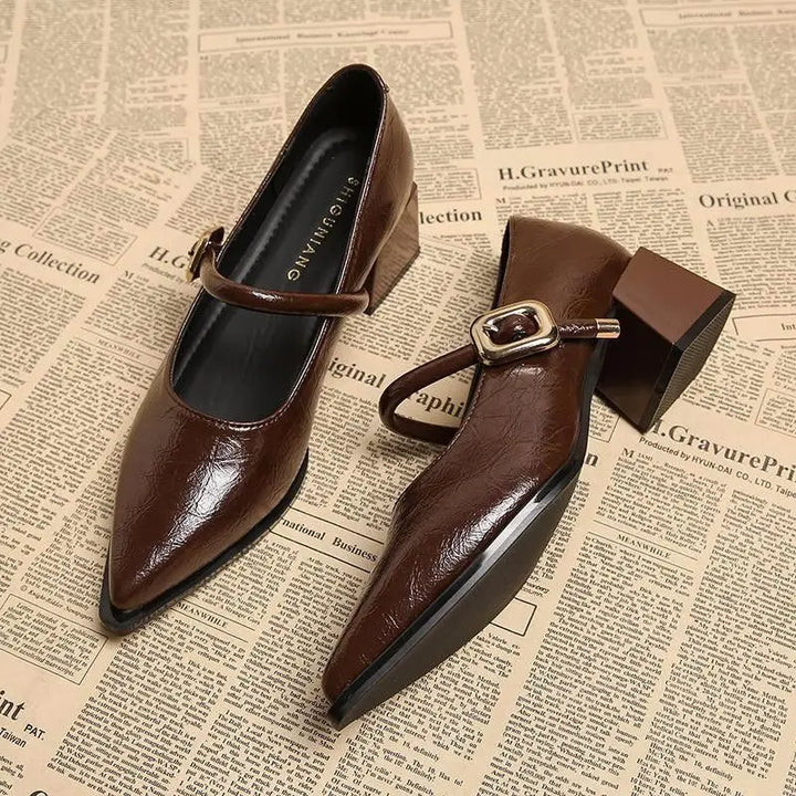 Retro Mid Heel Pumps