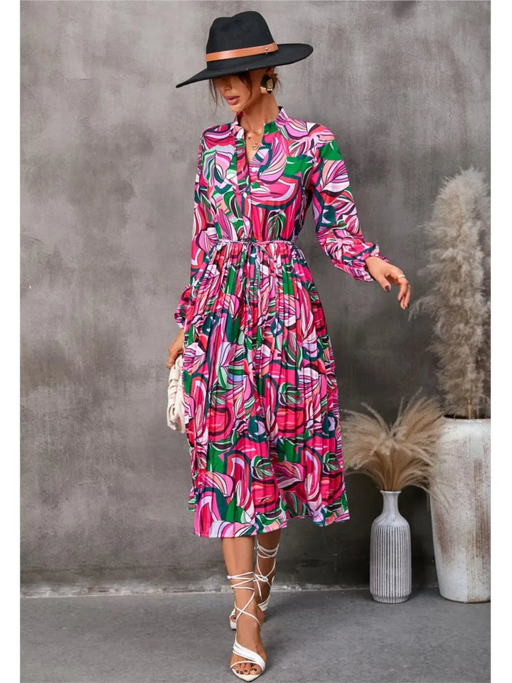 Lace Up Floral Dress
