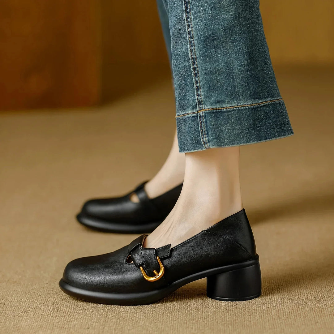 Round Toe Retro British Women's Single Shoes