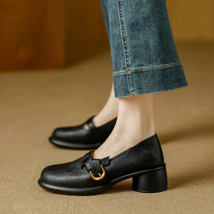 Round Toe Retro British Women's Single Shoes