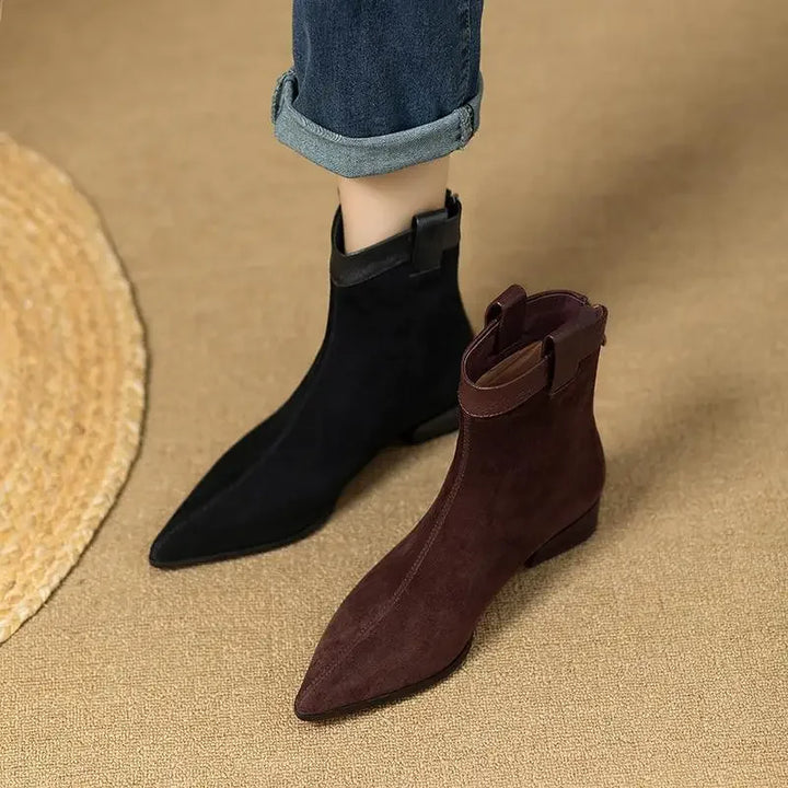 Soft Suede Vintage Ankle Shoes