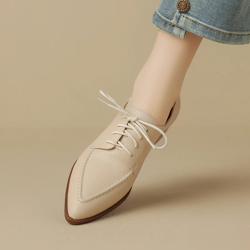 Chunky Heel Pointed Toe Shoes