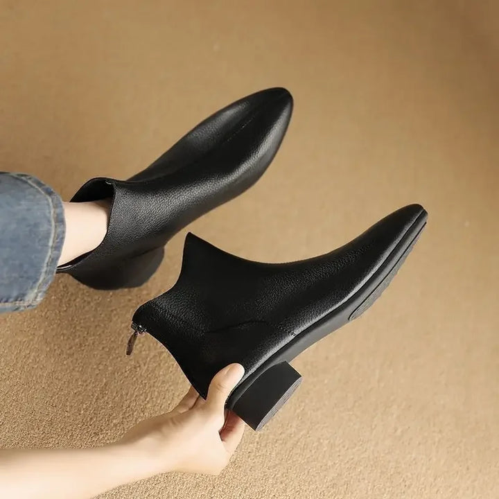 Low Chunky Heel Boots