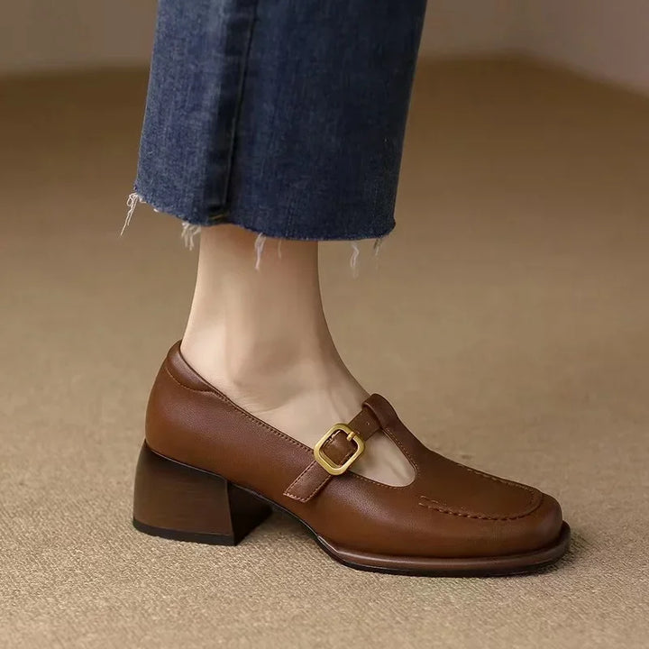 T-Strap Leather Shoes