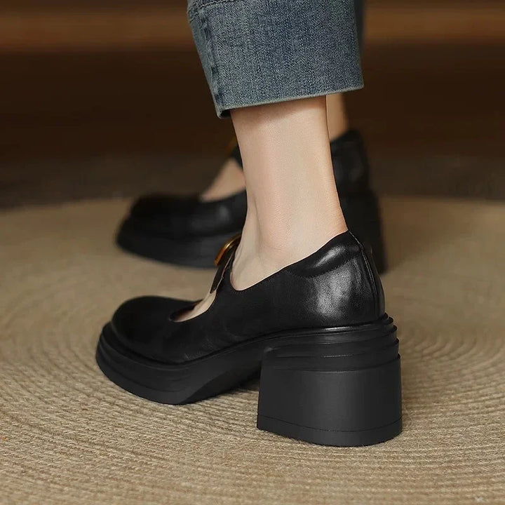 Retro Style Buckle Strap Mary Janes