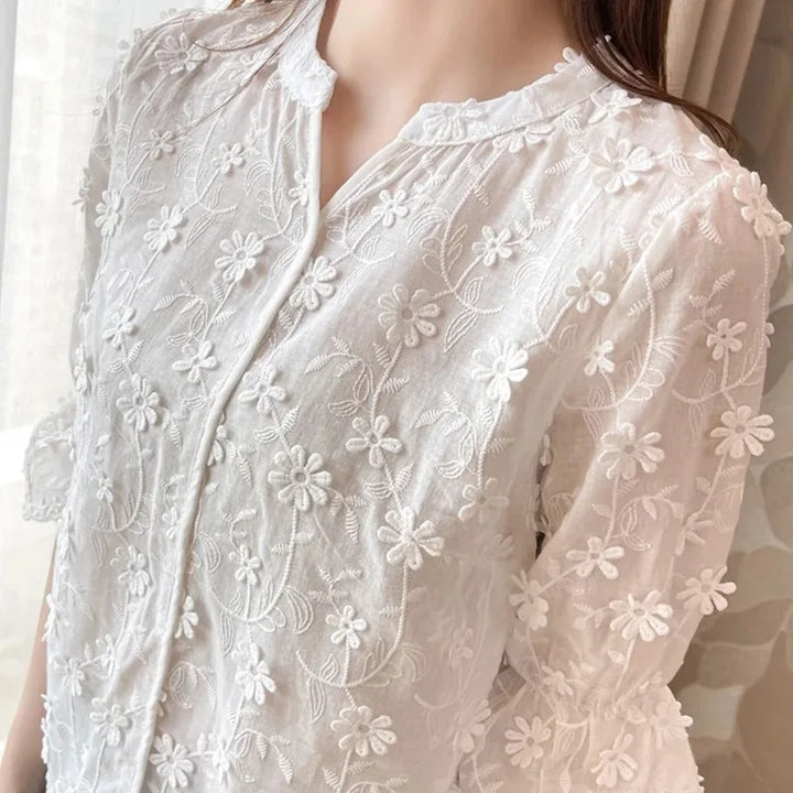 Embroided Floral Blouse