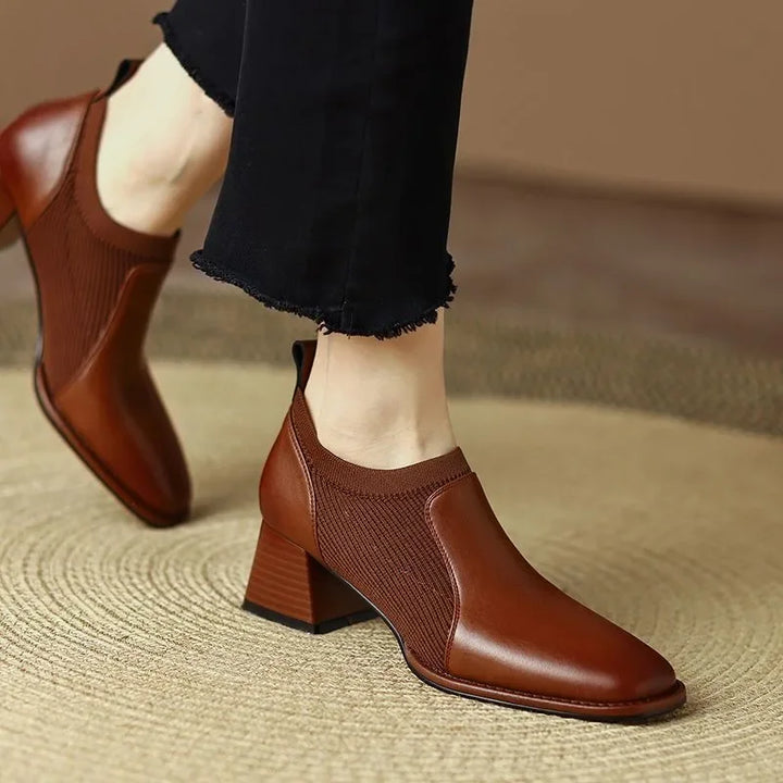 Thick Heel Naked Boots