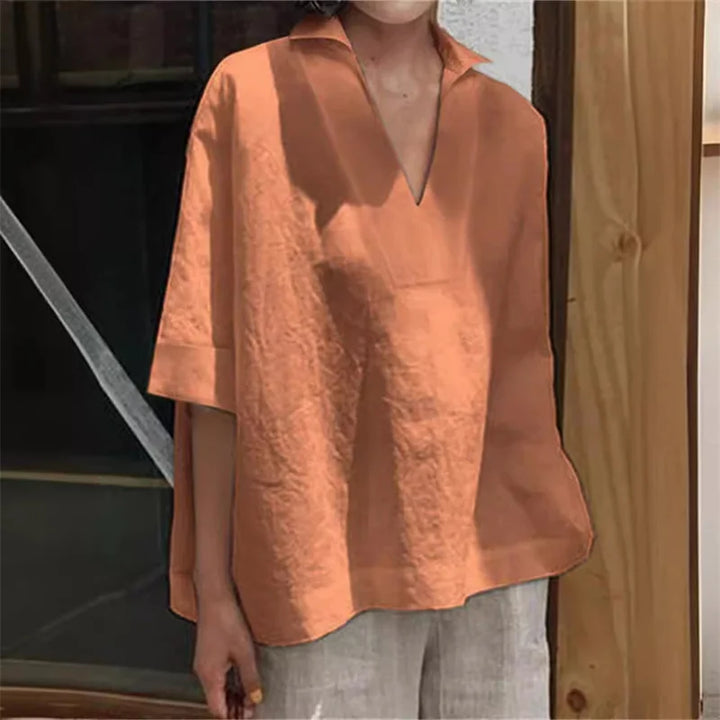 Loose V-neck Blouse