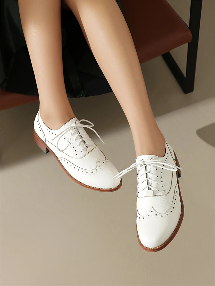 Vintage Style Casual Lace Up Brogue Shoes