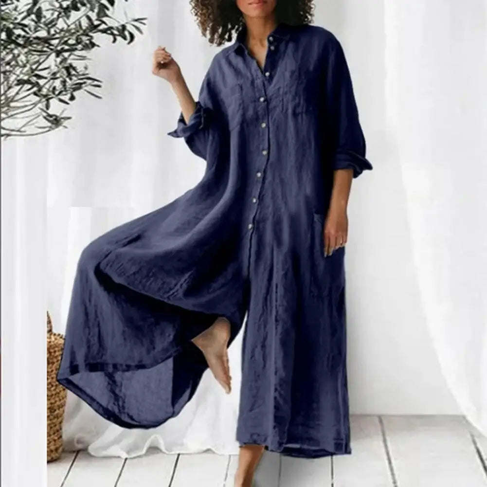 Linen Polo Jumpsuit