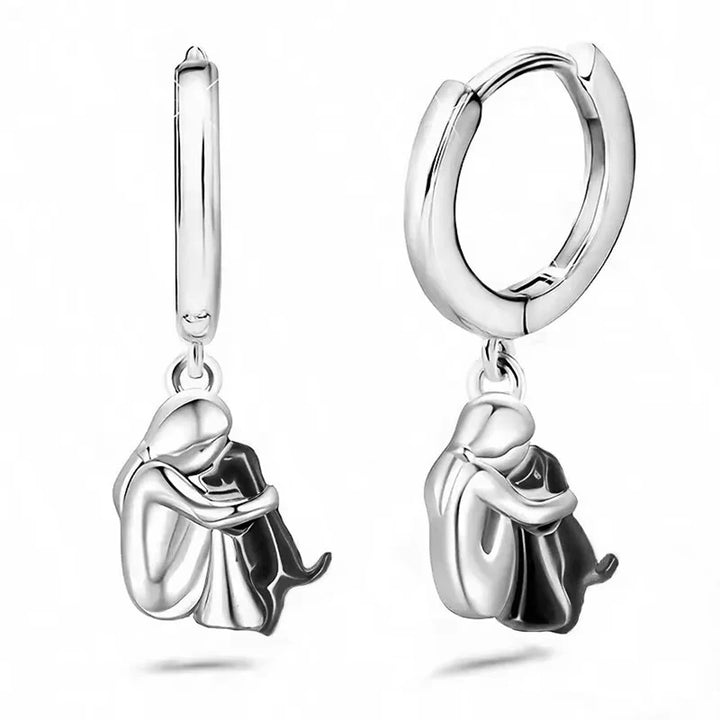 Two Tone Cute Dog Earrings