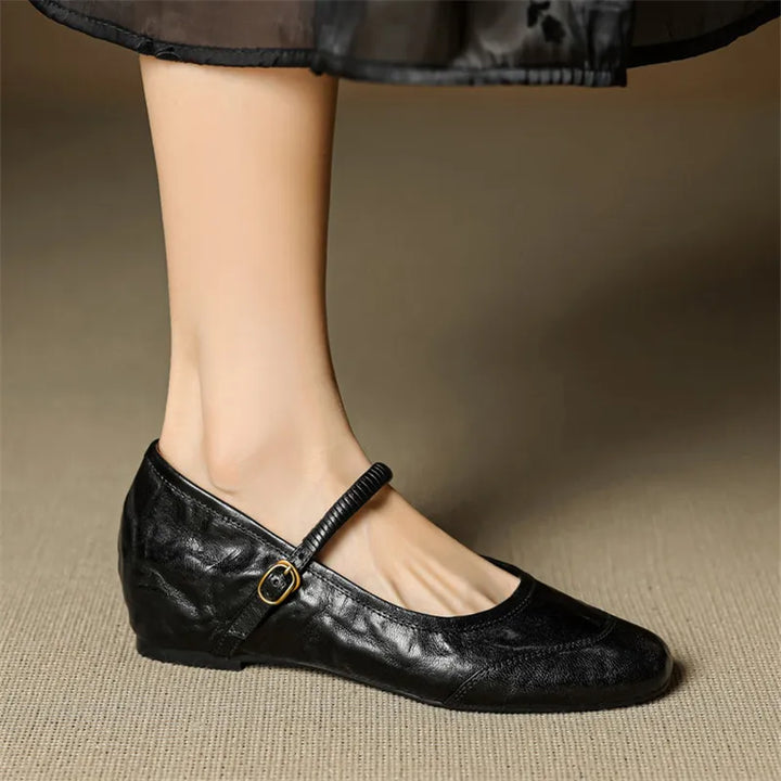 Round Toe Buckle Flats
