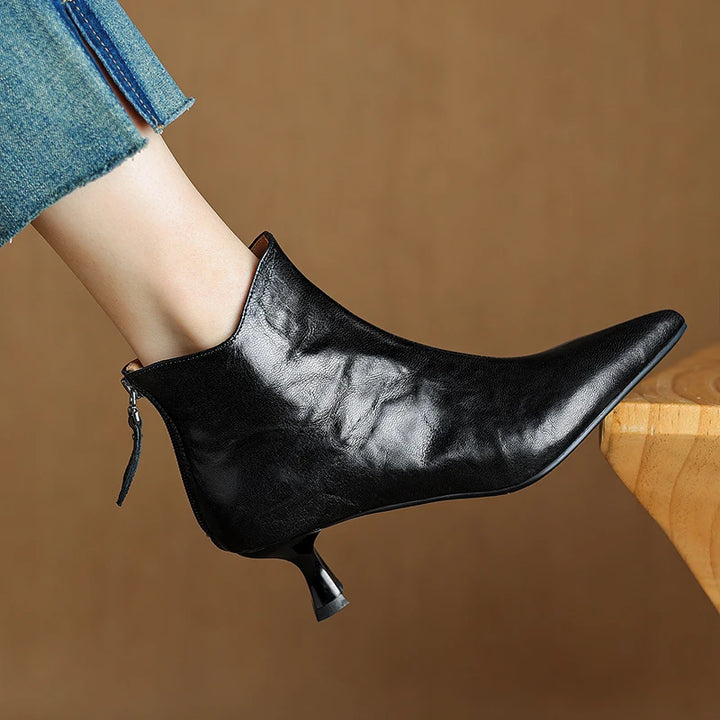 Vintage Pointed Toe Women Ankle Boots