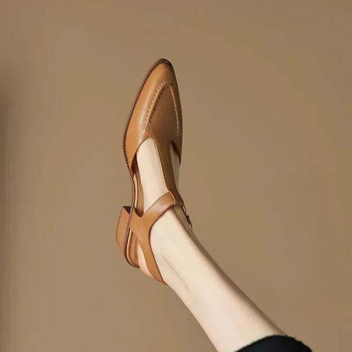 Wide Strap Buckle Shoes