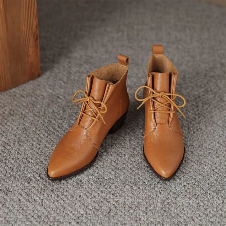 Ankle Pointed Toe Lace Up Boots