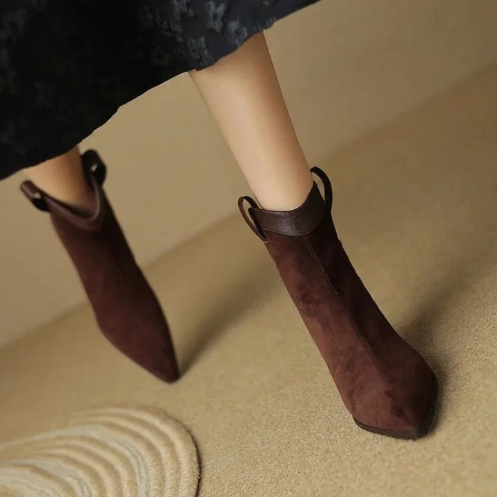Soft Suede Vintage Ankle Shoes