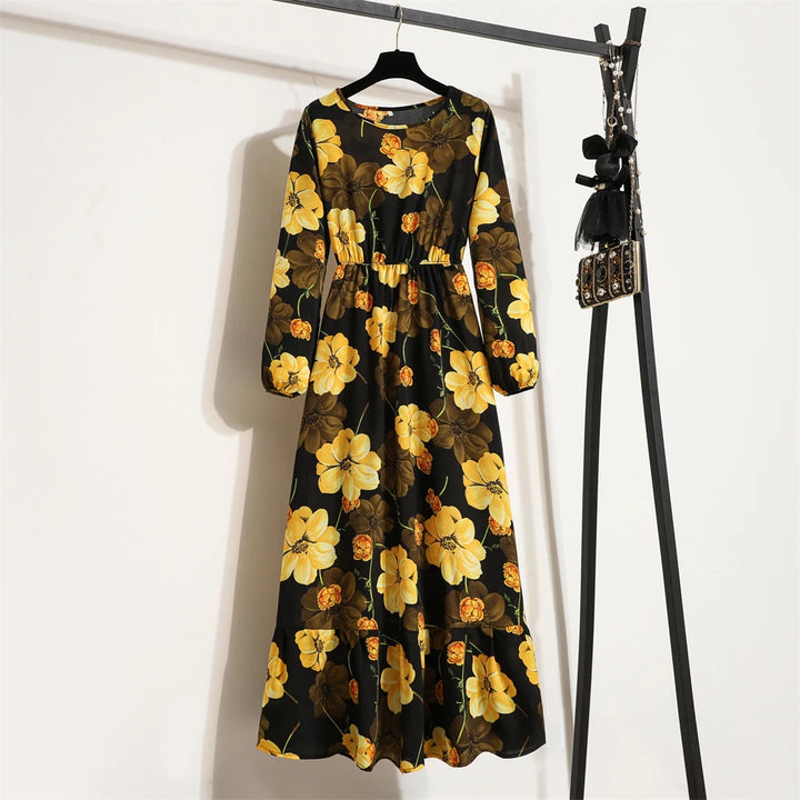 O-neck Long Sleeve Dress