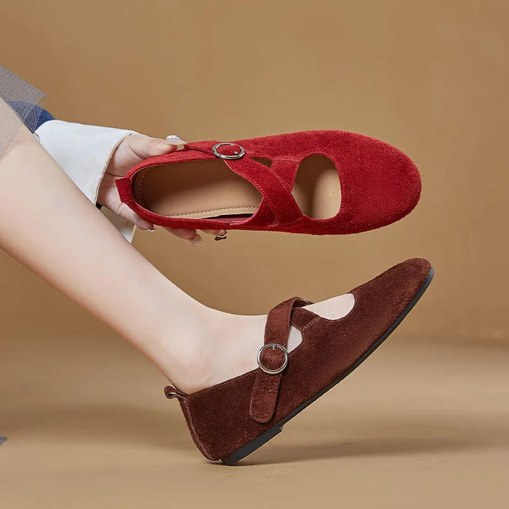 Flat Mary Janes Cross-Strap Ballets