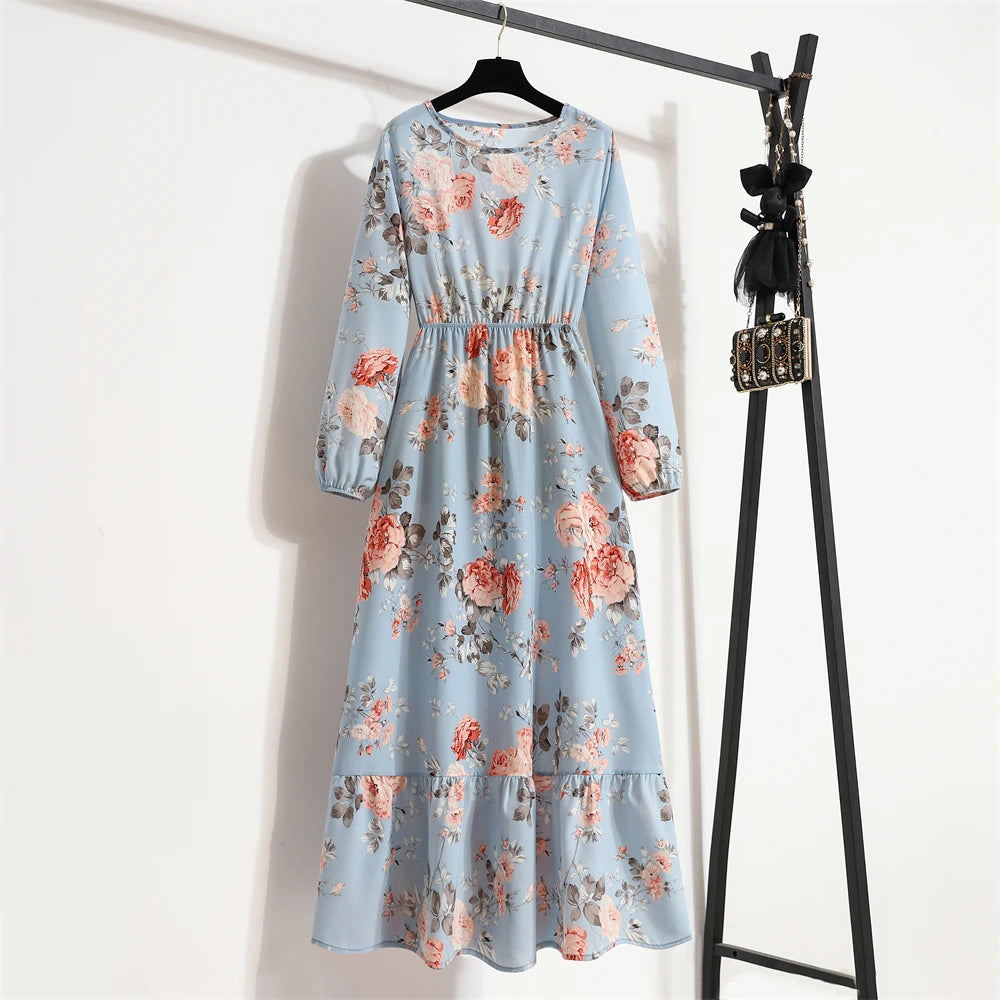 O-neck Long Sleeve Dress