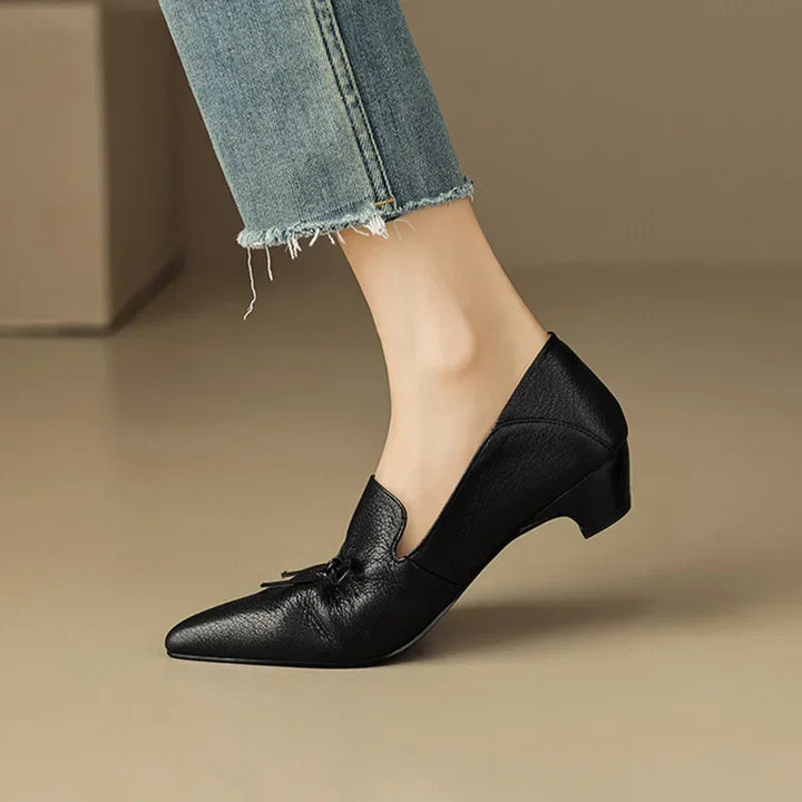 Pointed Toe Lace Retro Loafers