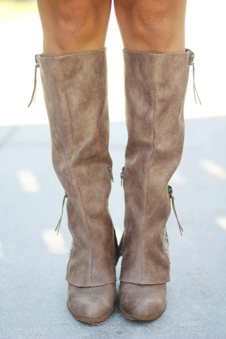 Zipped Rider Boots