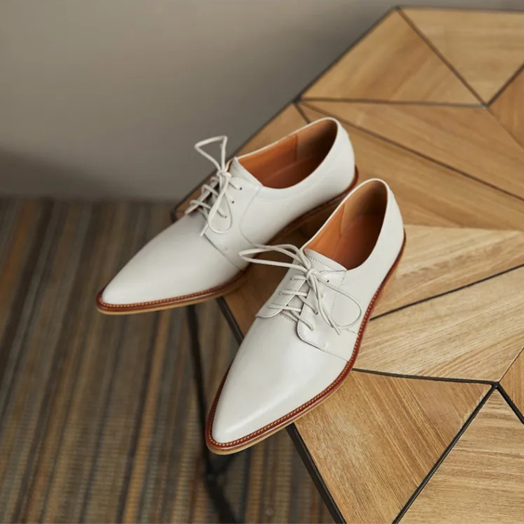 Pointed Toe Chunky Heel Oxfords