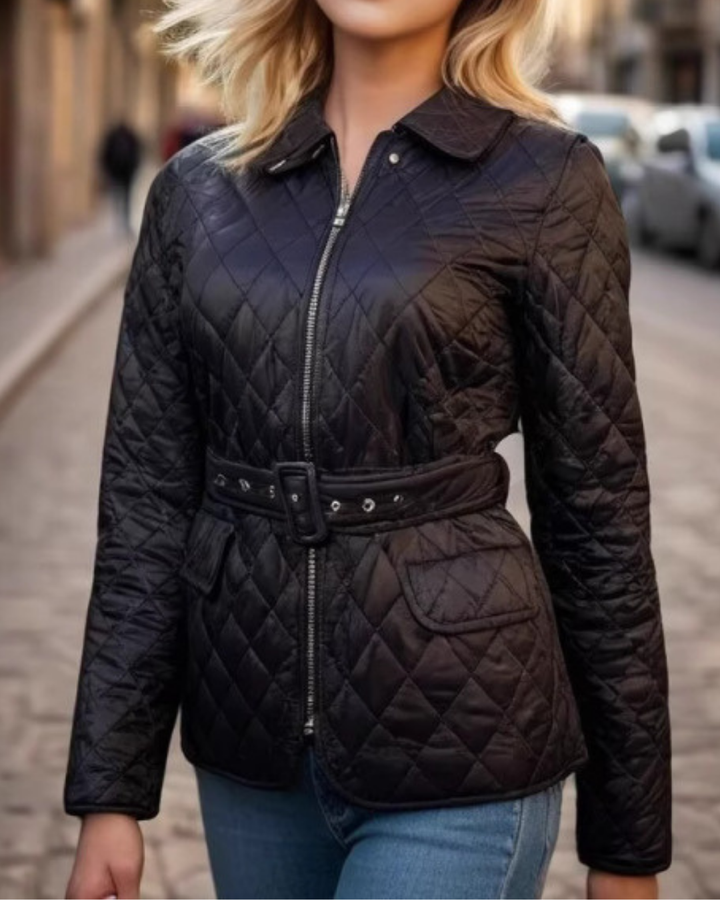 Quilted Coat with Belt