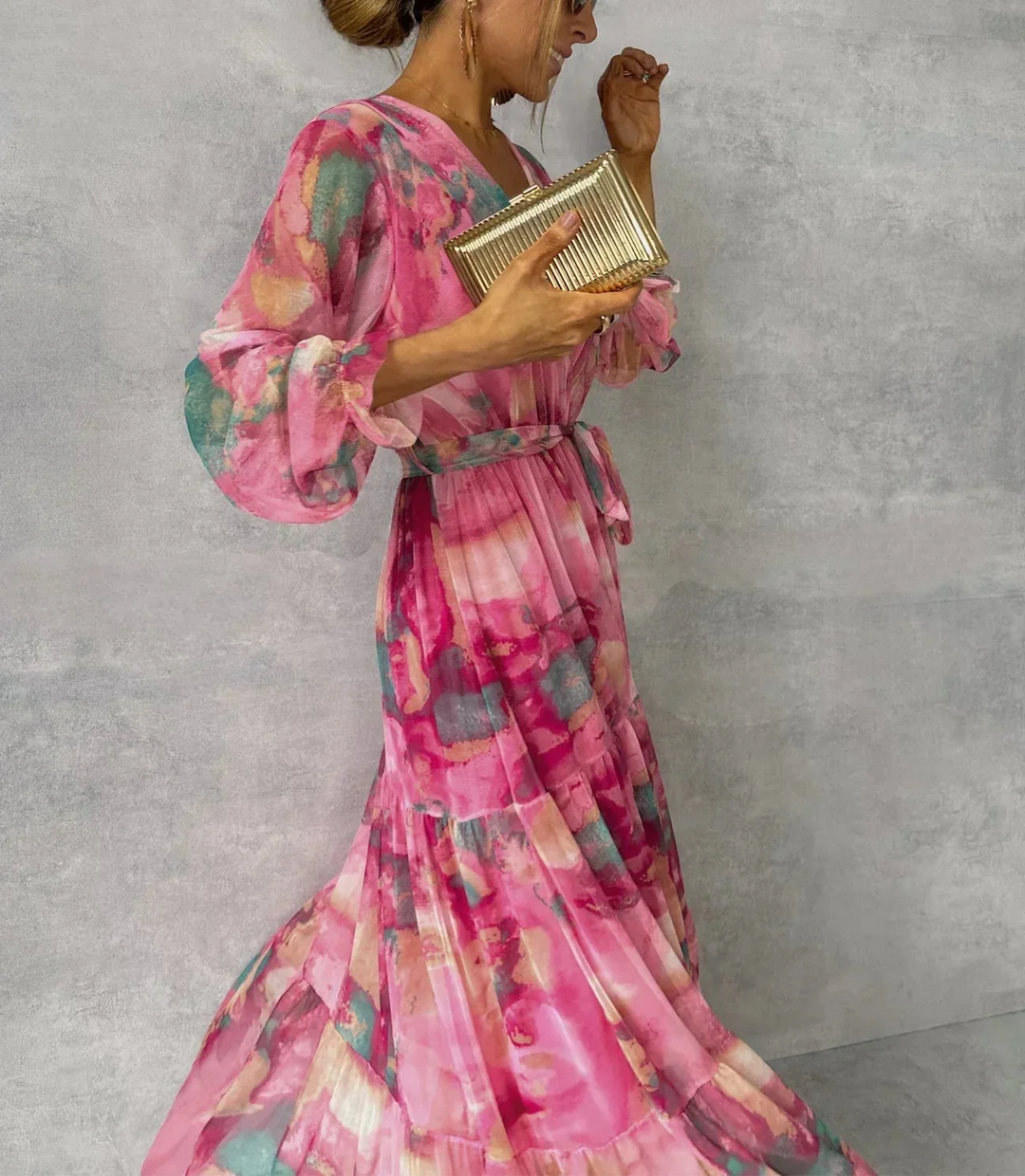 Pink Floral Maxi Dress