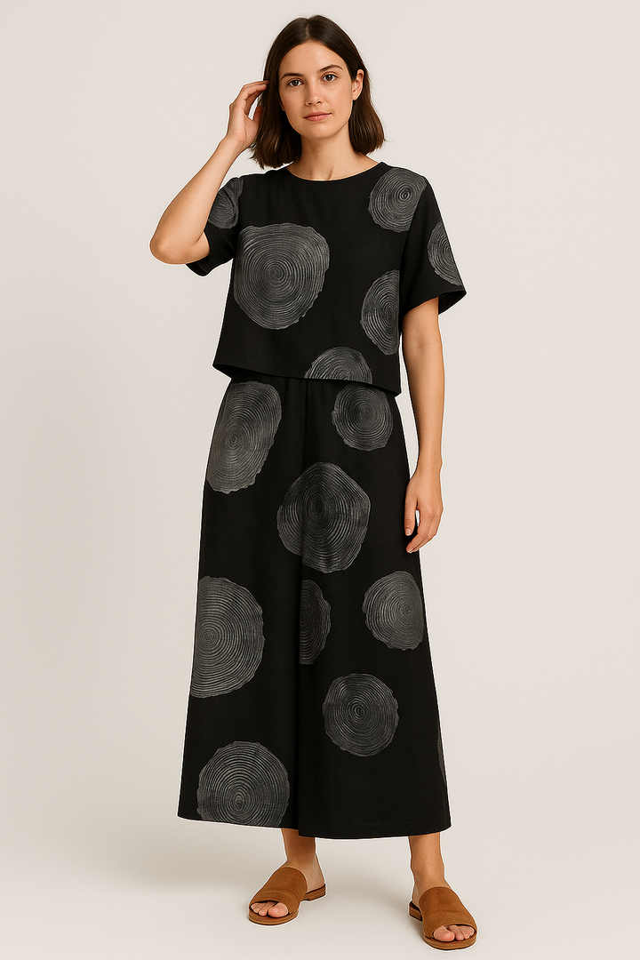 Linen Floral Two-piece Set