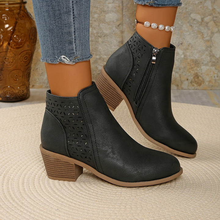 Block Heel Pointed Boots