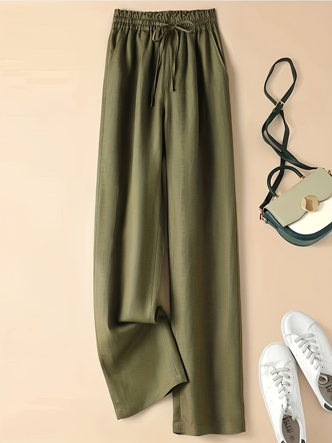 Retro High Waist Wide Leg Viscose Pants