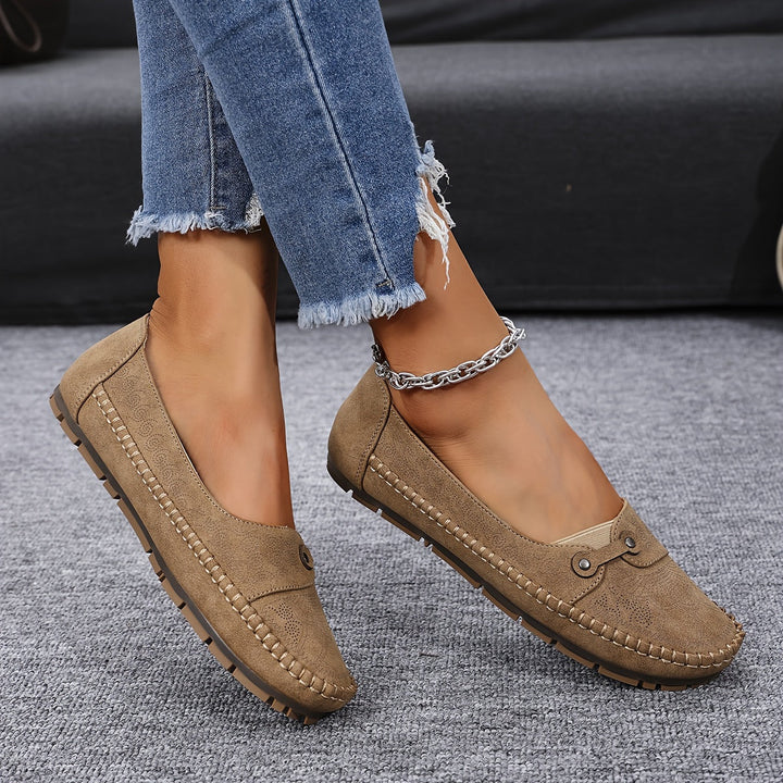 Women's Large Size Retro Slip-On Loafers