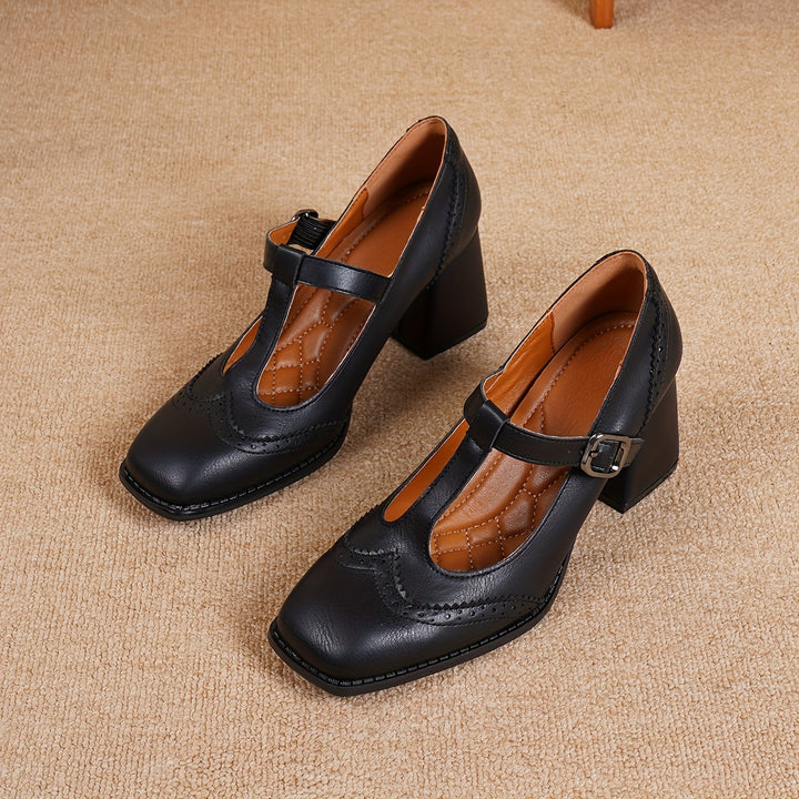 Chunky Heel Brogue Shoes