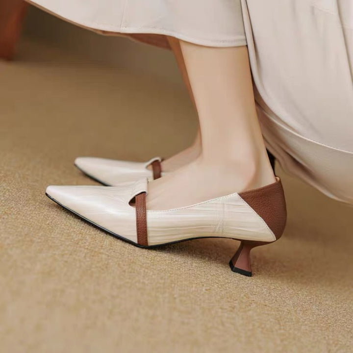 Elegant Pointed Toe Mid Heel Shoes